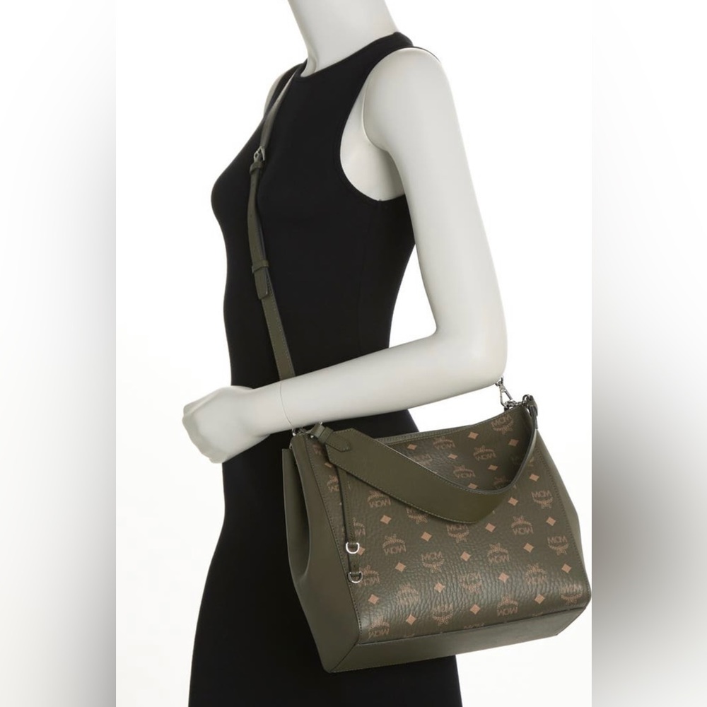 MCM Medium Aren VI Leather Hobo Bag (Sea Turtle) - Picture 3 of 15